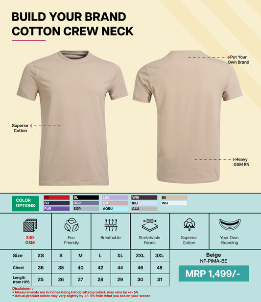 Men’s Pima Cotton Crew Neck T-Shirt BE