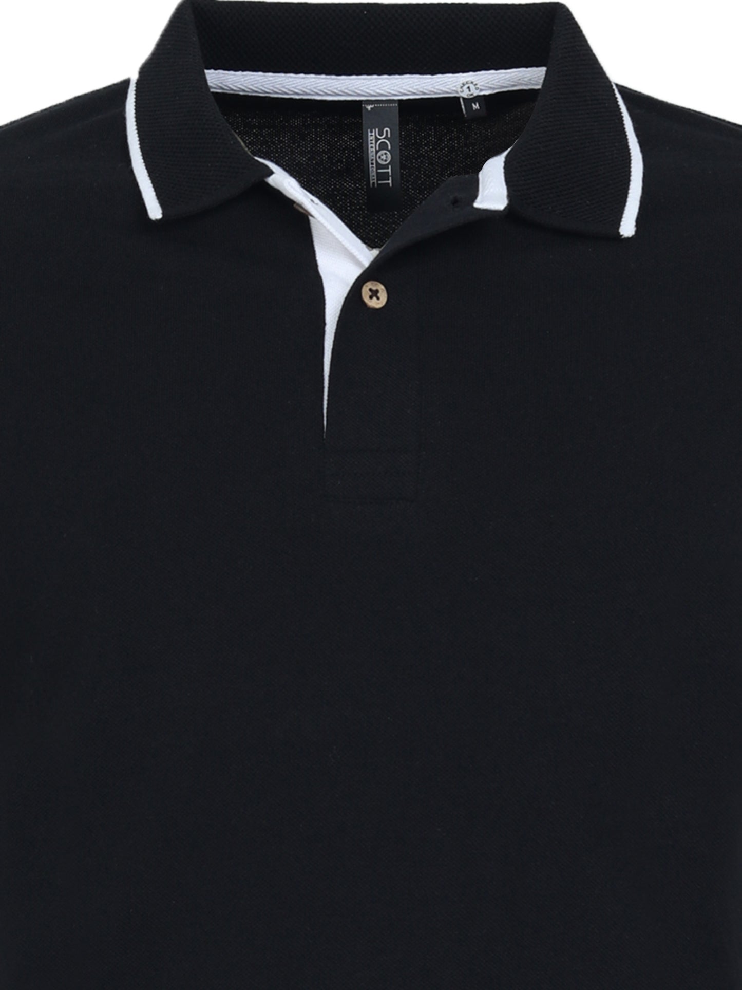 Men’s Casual Jacquard Collar Polo Black
