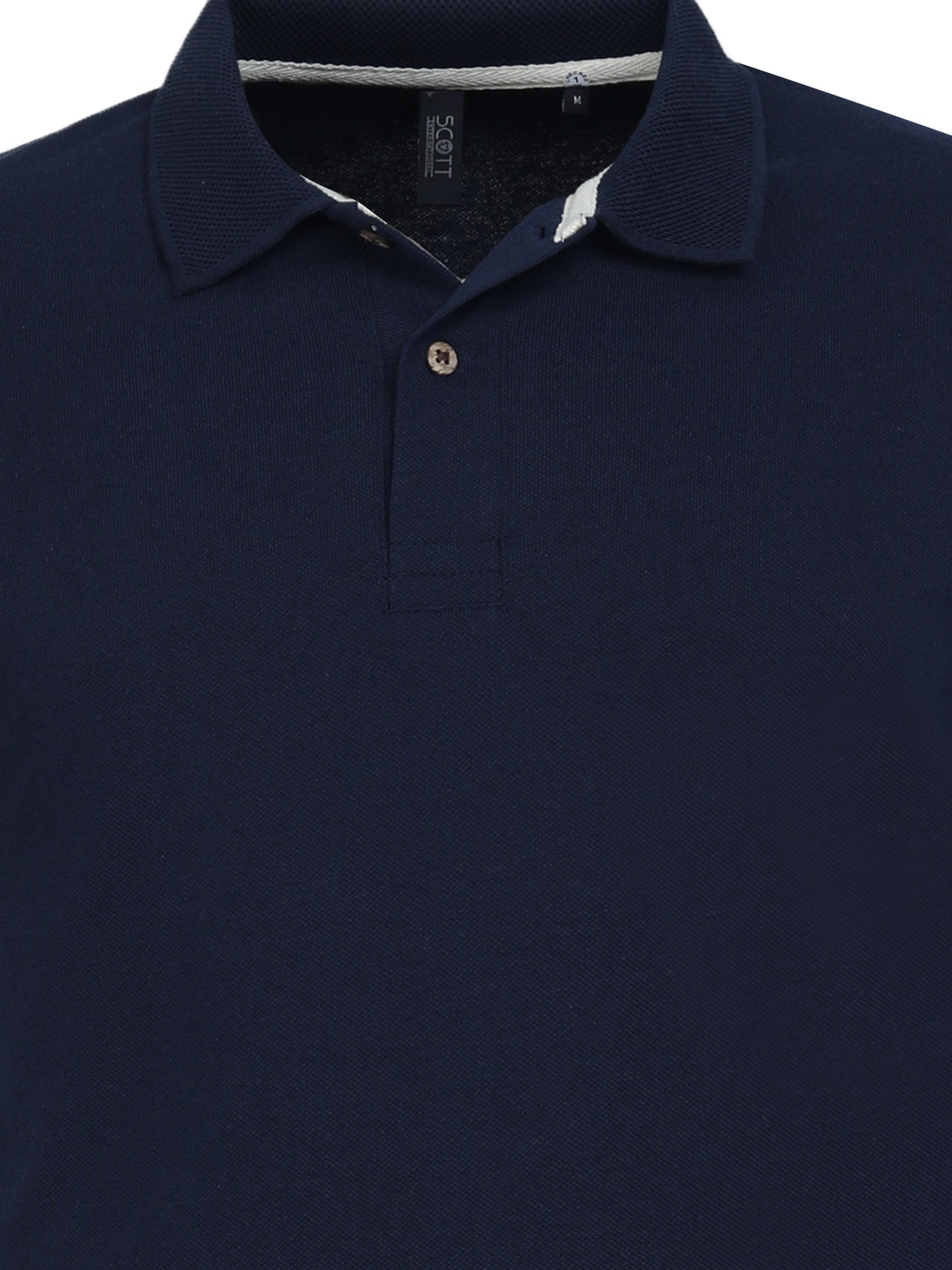 Men’s Casual Jacquard Collar Polo Navy Blue
