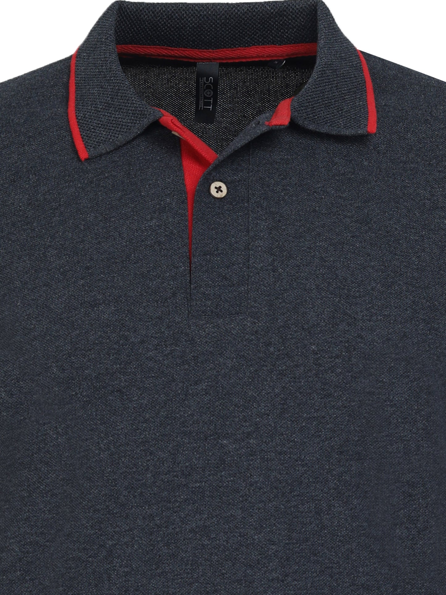 Men’s Casual Jacquard Collar Polo Black/Red