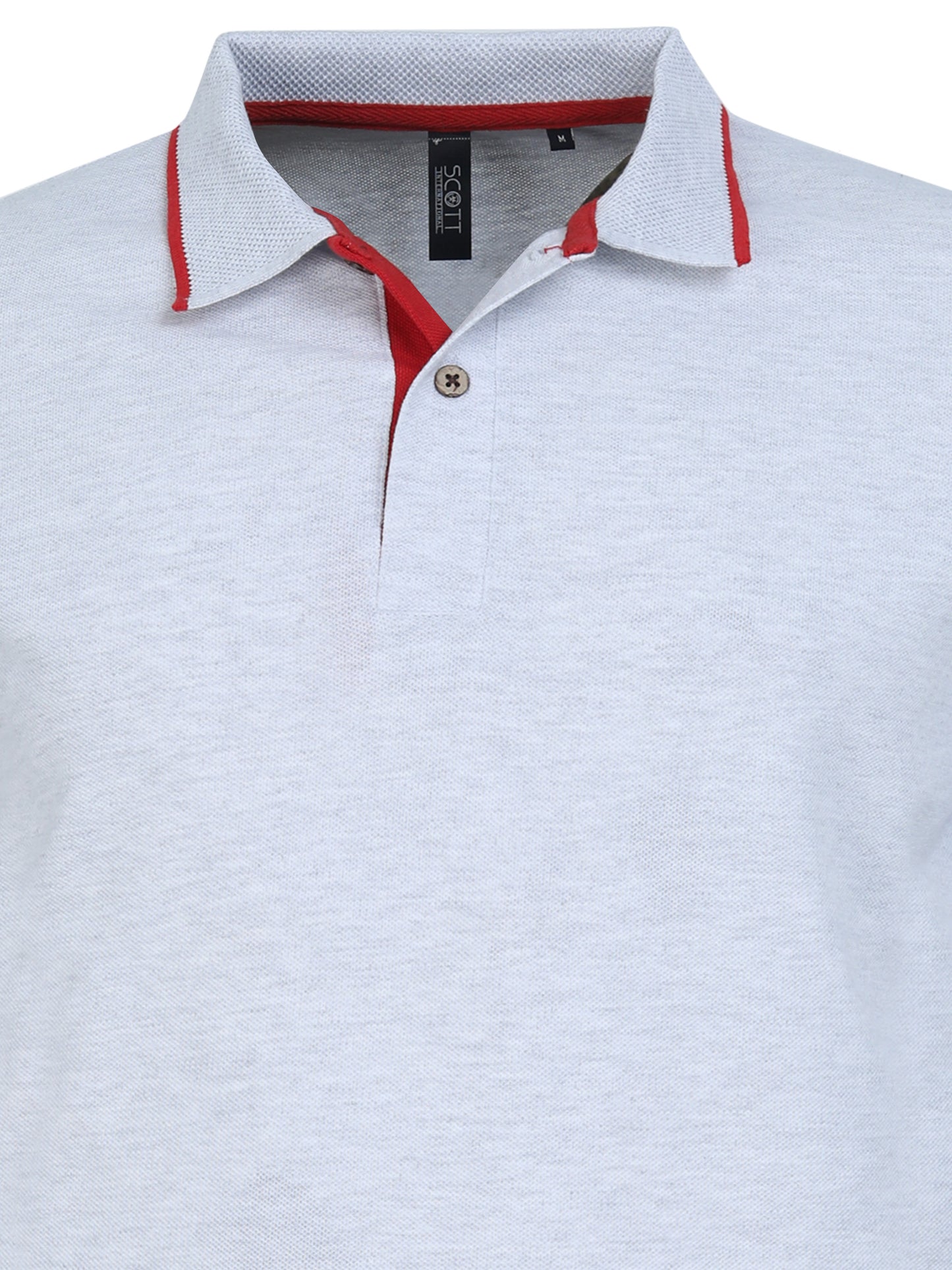 Men’s Casual Jacquard Collar Polo White/Red