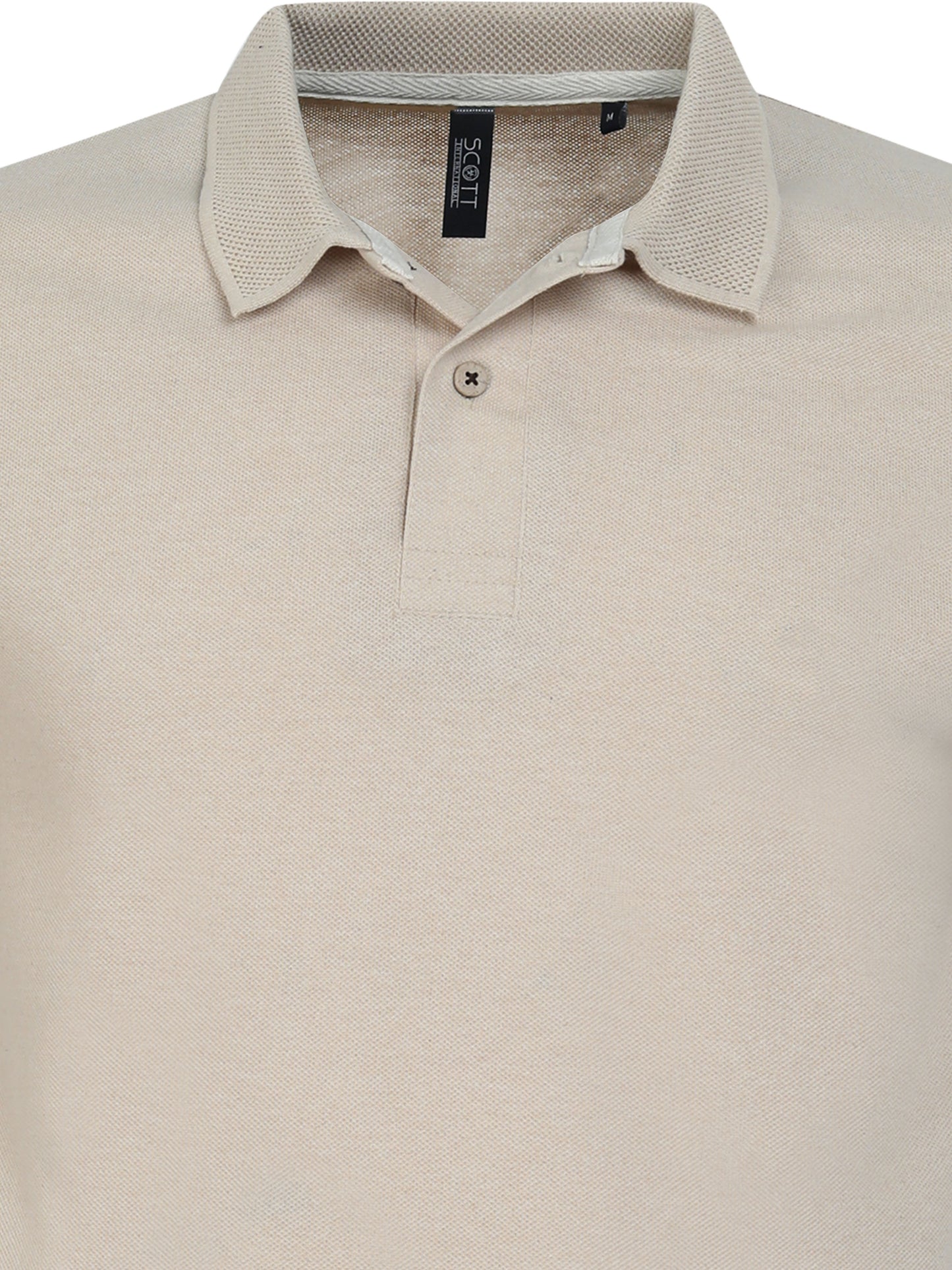 Men’s Casual Jacquard Collar Polo Beige