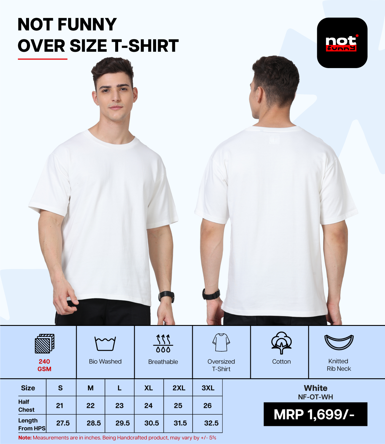 Men's Oversized WH T-Shirt – Premium Pima Cotton