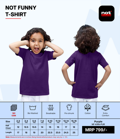Kids Cotton Round Neck PUR