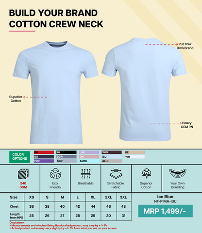 Men’s Pima Cotton Crew Neck T-Shirt IBU