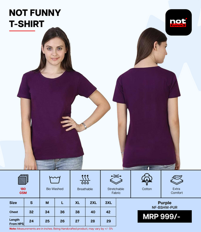 Biowash Women’s PUR T-Shirt – Soft, Stretchable & Breathable Cotton