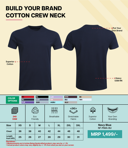 Men’s Pima Cotton Crew Neck T-Shirt  BU