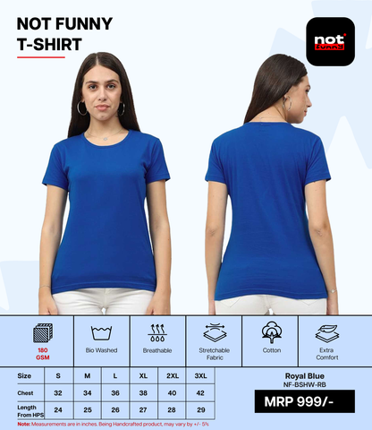 Biowash Women’s RB T-Shirt – Soft, Stretchable & Breathable Cotton