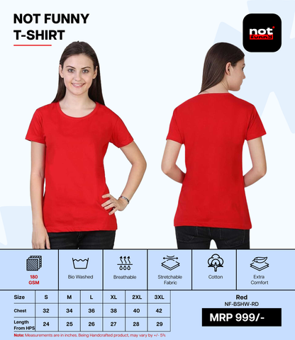 Biowash Women’s RD T-Shirt – Soft, Stretchable & Breathable Cotton