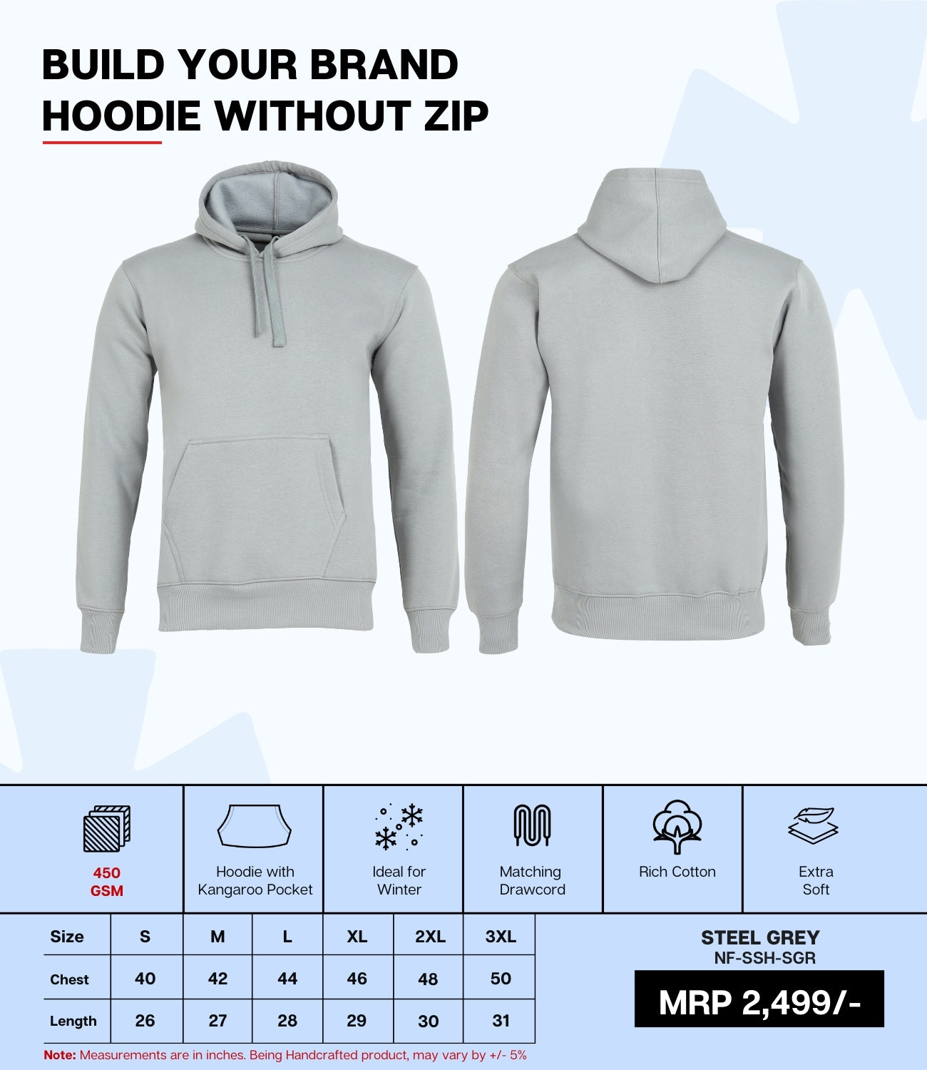 Premium 450 GSM Without Zip Hoodie SGR