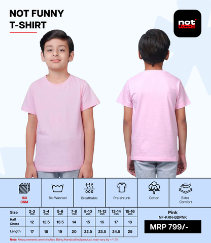 Kids Cotton Round Neck BBPNK