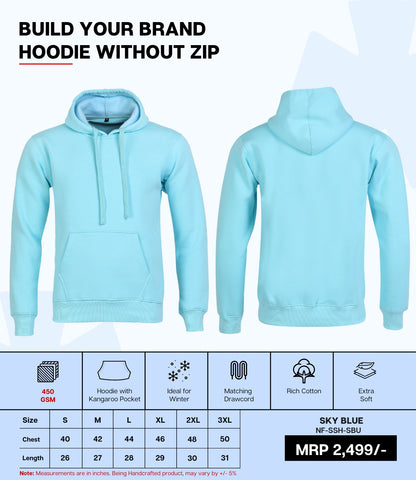 Premium 450 GSM Without Zip Hoodie SBU