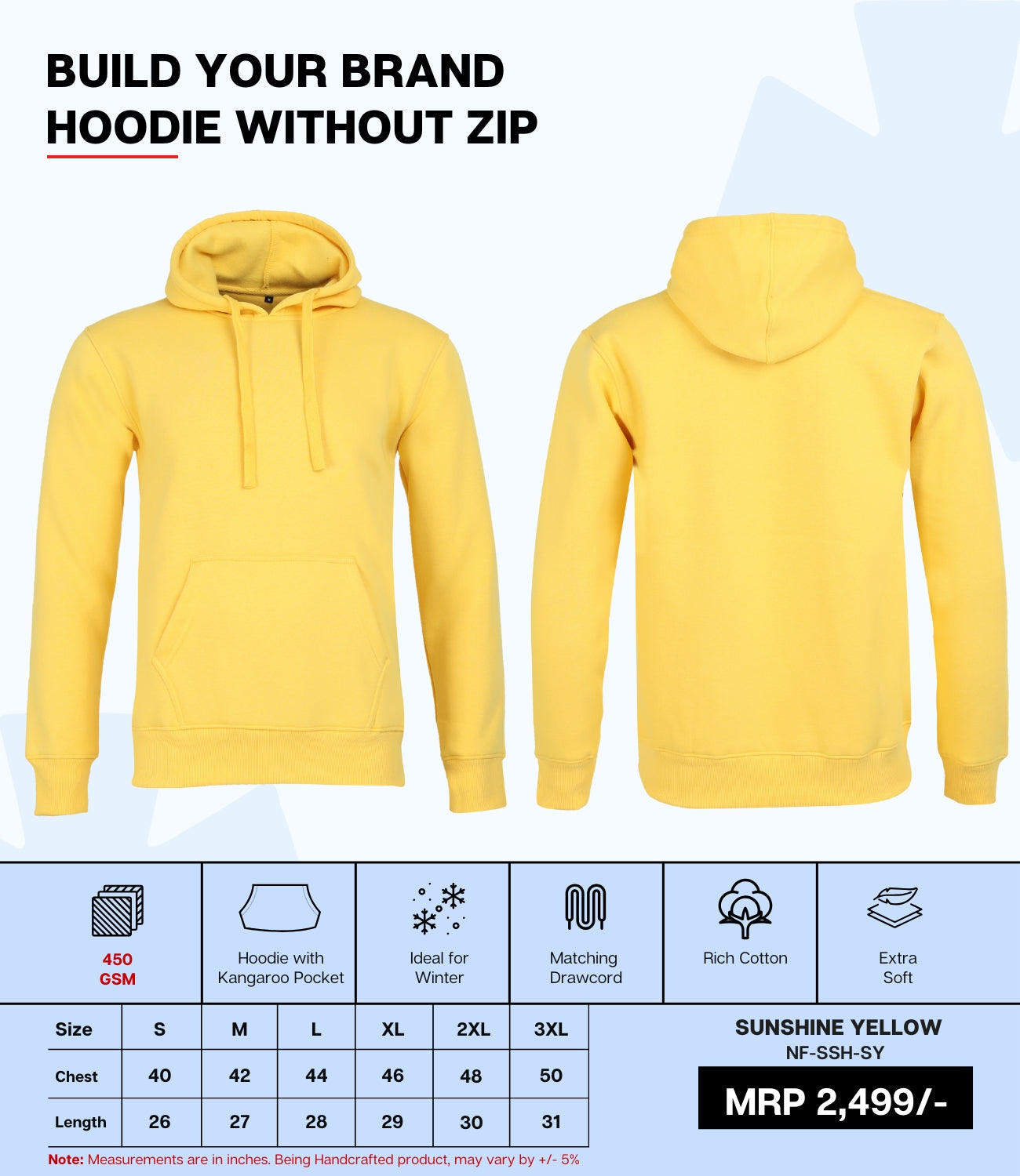 Premium 450 GSM Without Zip Hoodie SY