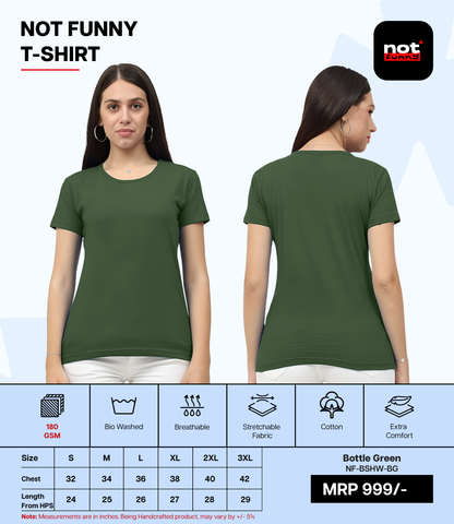 Biowash Women’s BG T-Shirt – Soft, Stretchable & Breathable Cotton