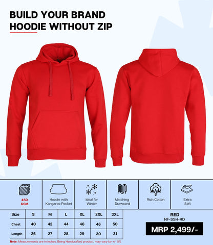 Premium 450 GSM Without Zip Hoodie RD