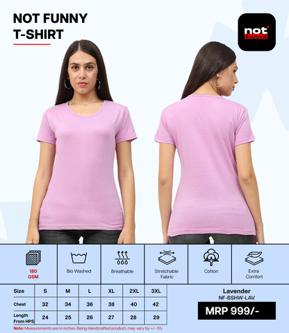 Biowash Women’s LAV T-Shirt – Soft, Stretchable & Breathable Cotton