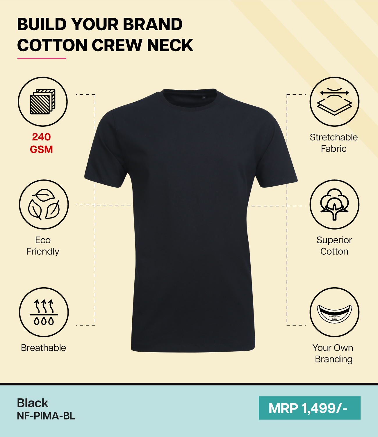 Men’s Pima Cotton Crew Neck T-Shirt  BL