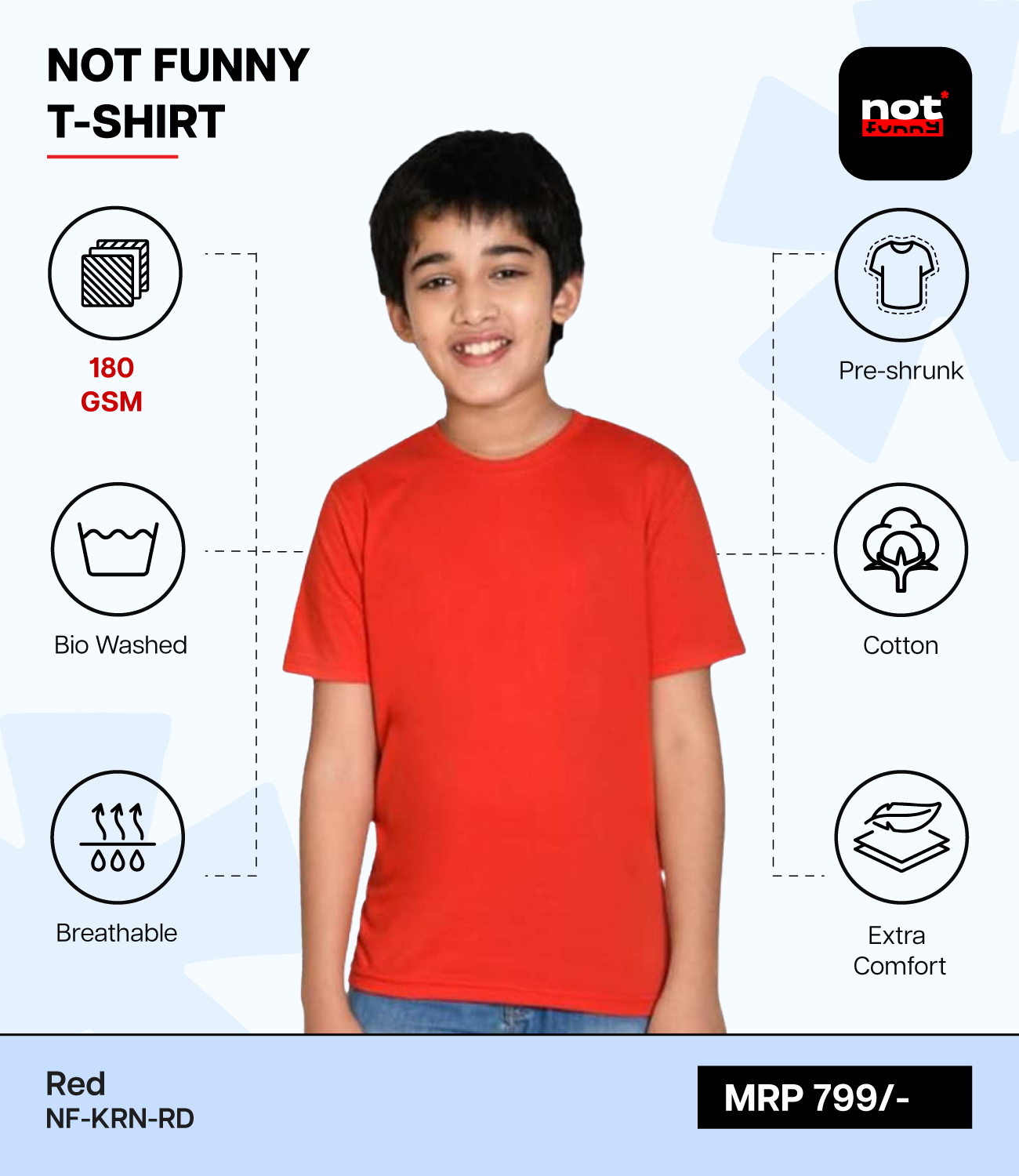 Kids Cotton Round Neck RD