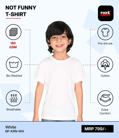 Kids Cotton Round Neck WH T-Shirt