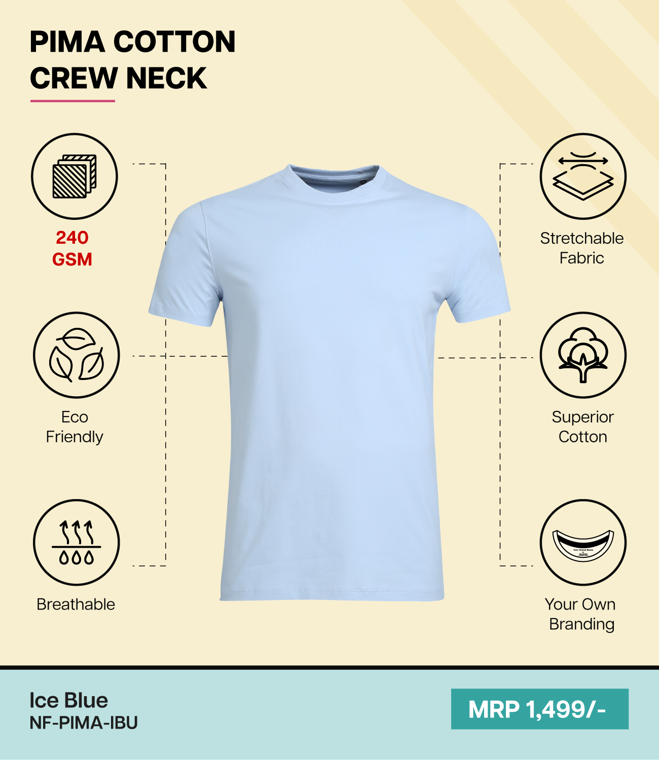 Men’s Pima Cotton Crew Neck T-Shirt IBU