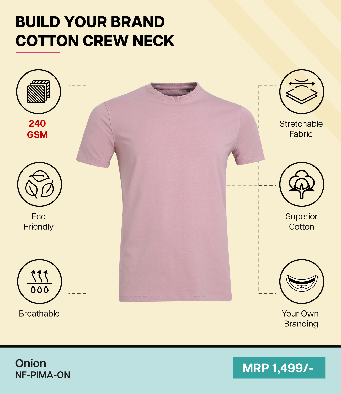 Men’s Pima Cotton Crew Neck T-Shirt  ON