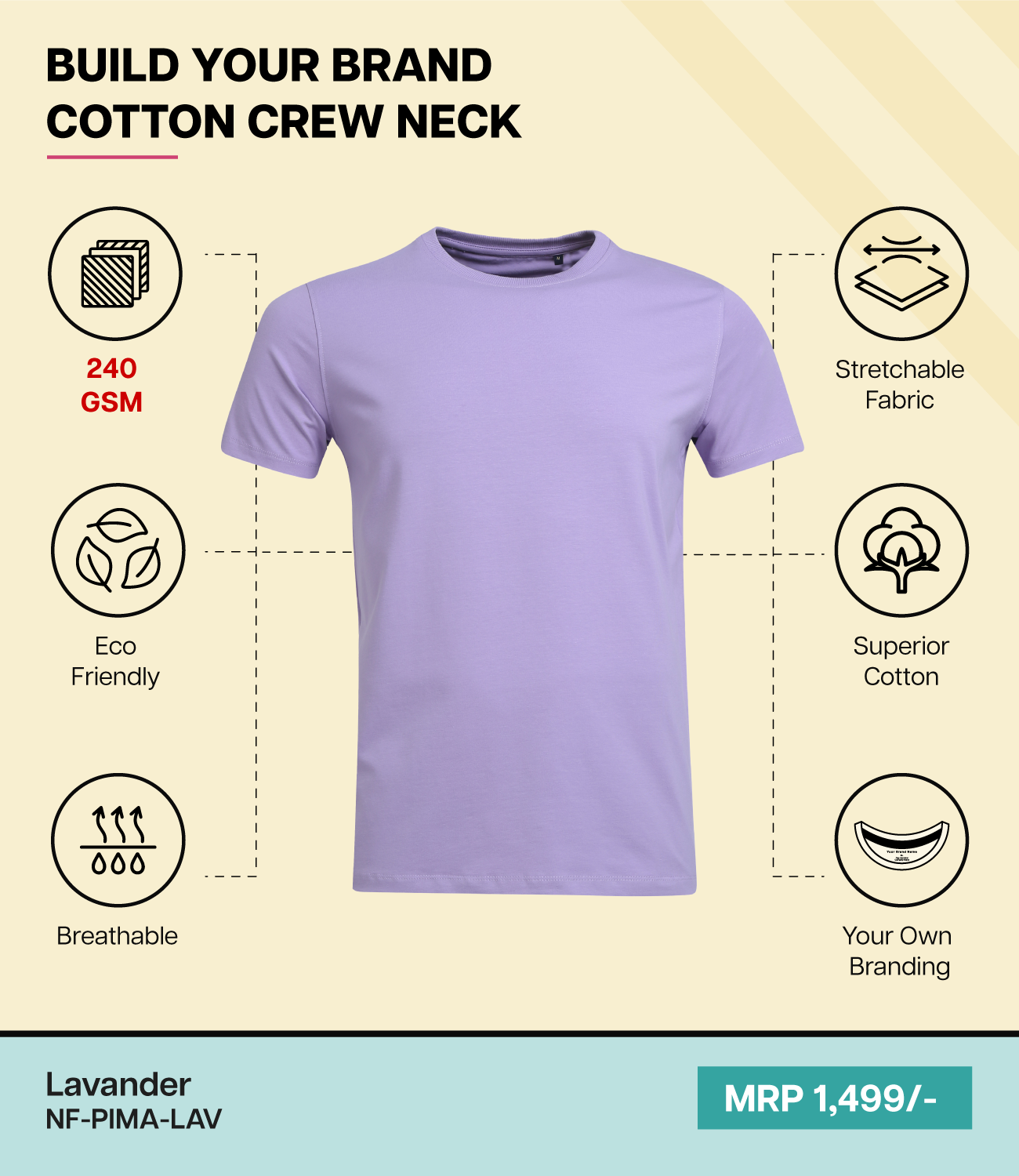 Men’s Pima Cotton Crew Neck T-Shirt  LAV