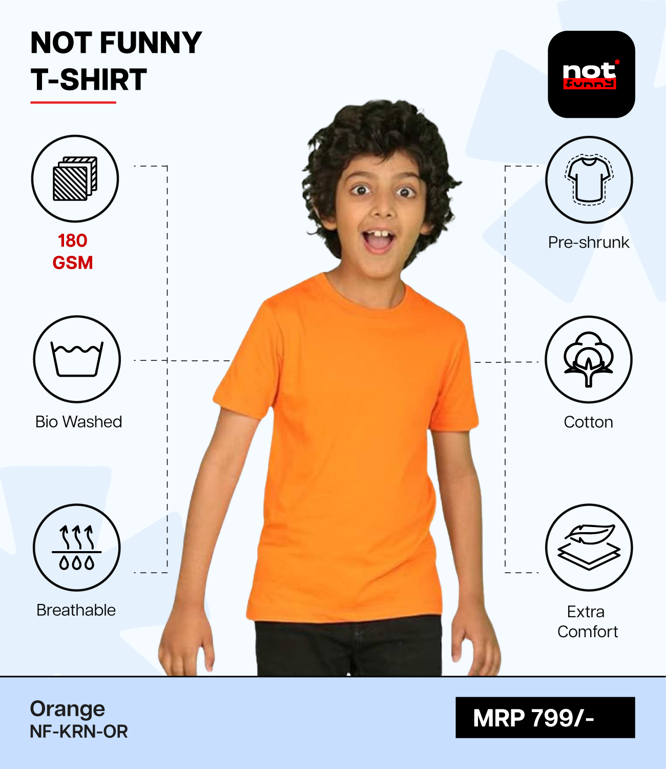 Kids Cotton Round Neck OR T-Shirt