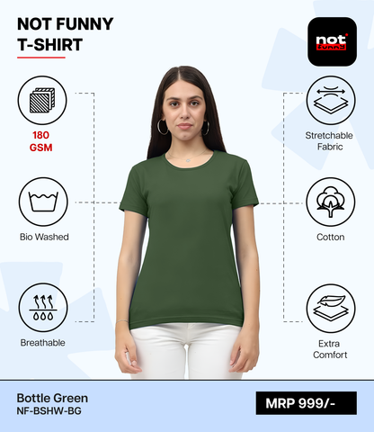 Biowash Women’s BG T-Shirt – Soft, Stretchable & Breathable Cotton