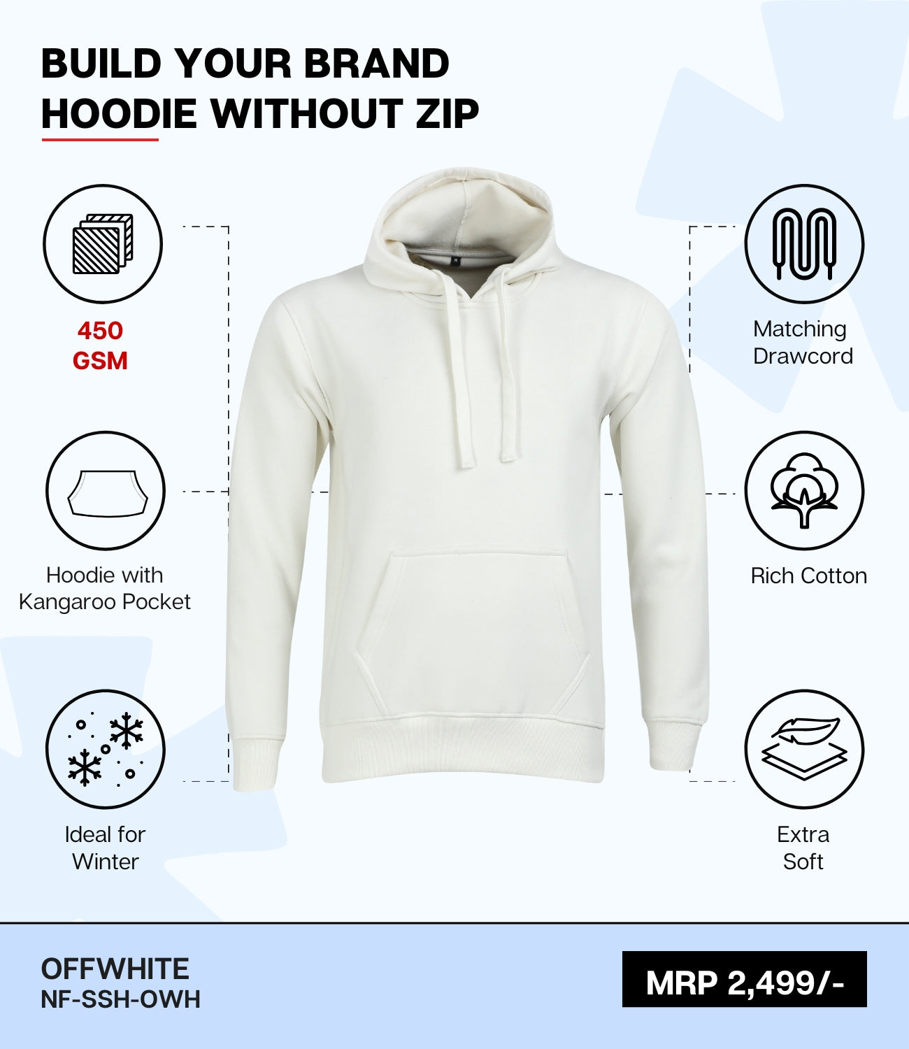 Premium 450 GSM Without Zip Hoodie OFW
