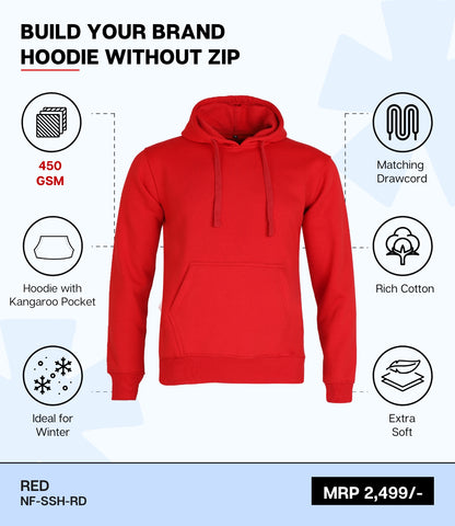 Premium 450 GSM Without Zip Hoodie RD