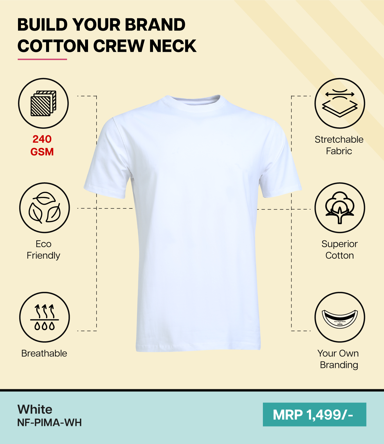 Men’s Pima Cotton Crew Neck T-Shirt  White