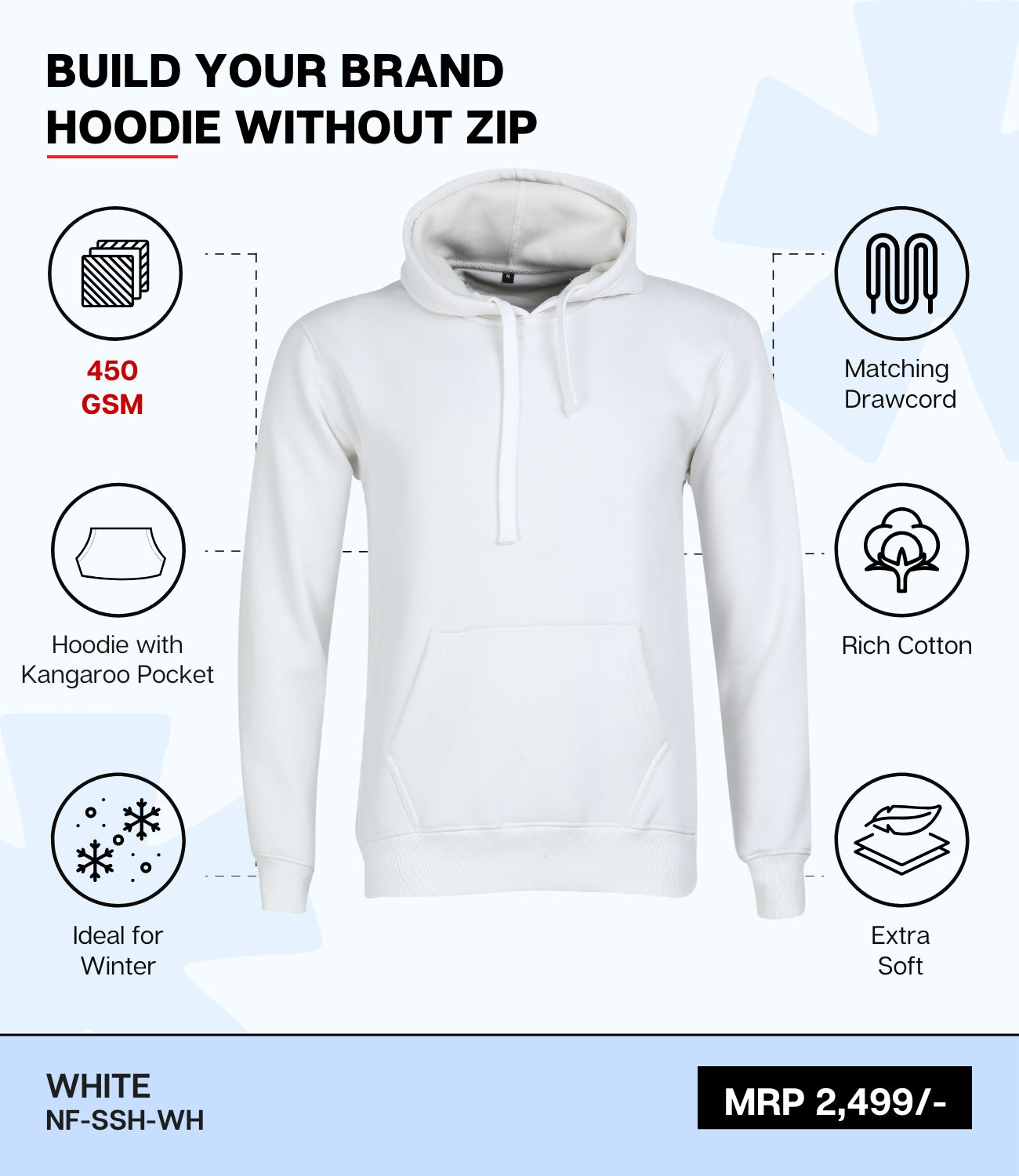 Premium 450 GSM Without Zip Hoodie WH