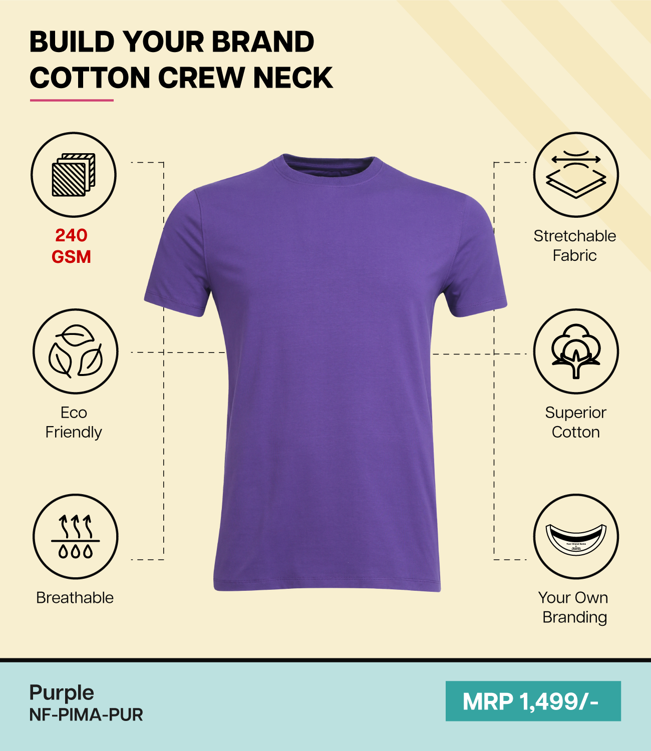 Men’s Pima Cotton Crew Neck T-Shirt  PUR