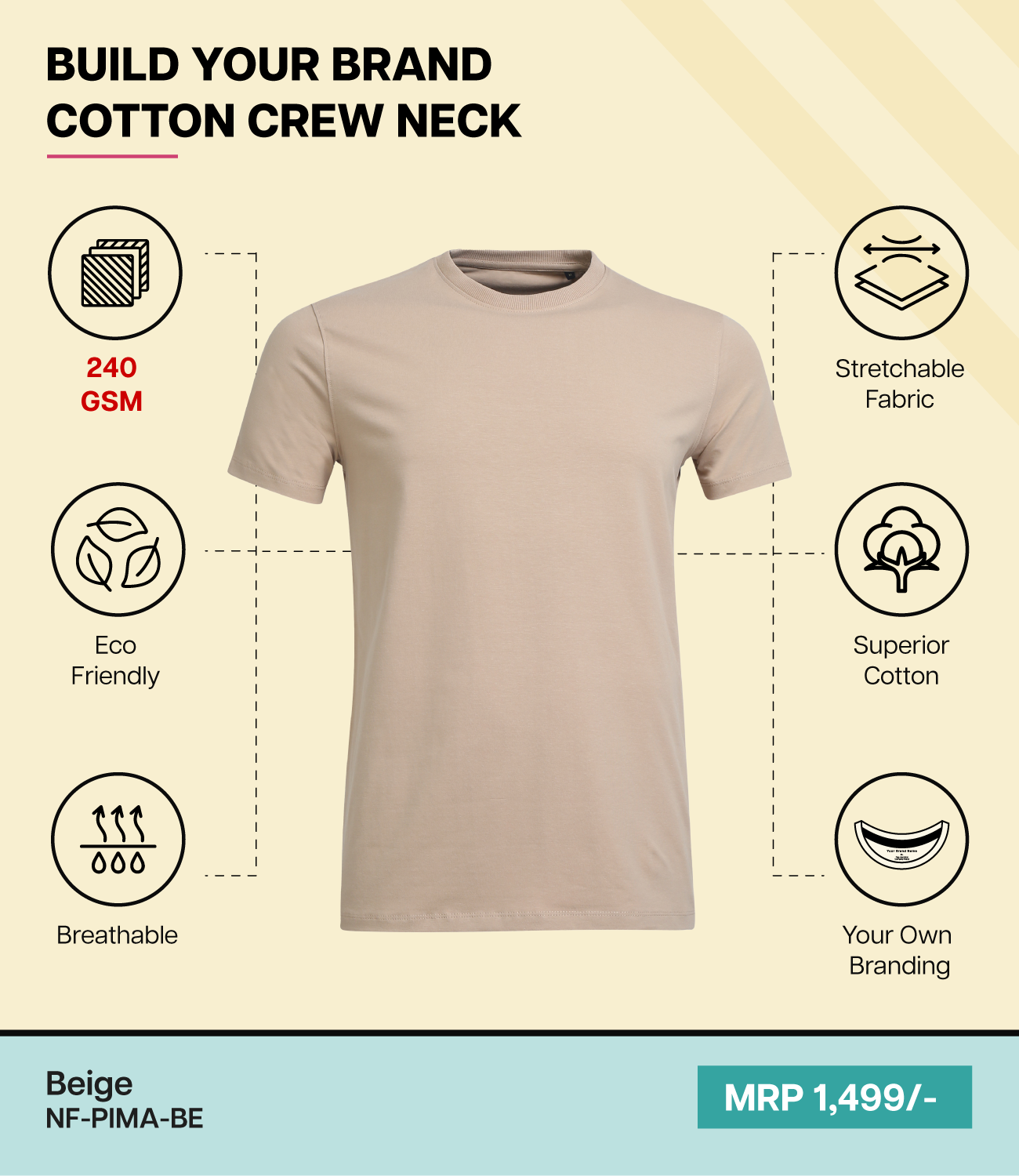 Men’s Pima Cotton Crew Neck T-Shirt  BE