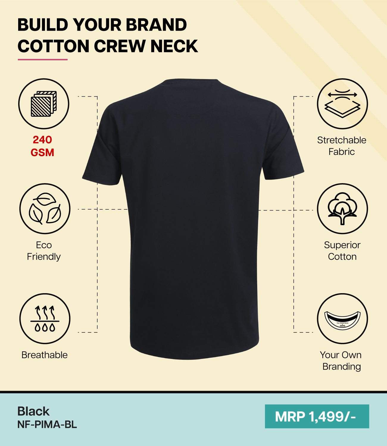 Men’s Pima Cotton Crew Neck T-Shirt  BL