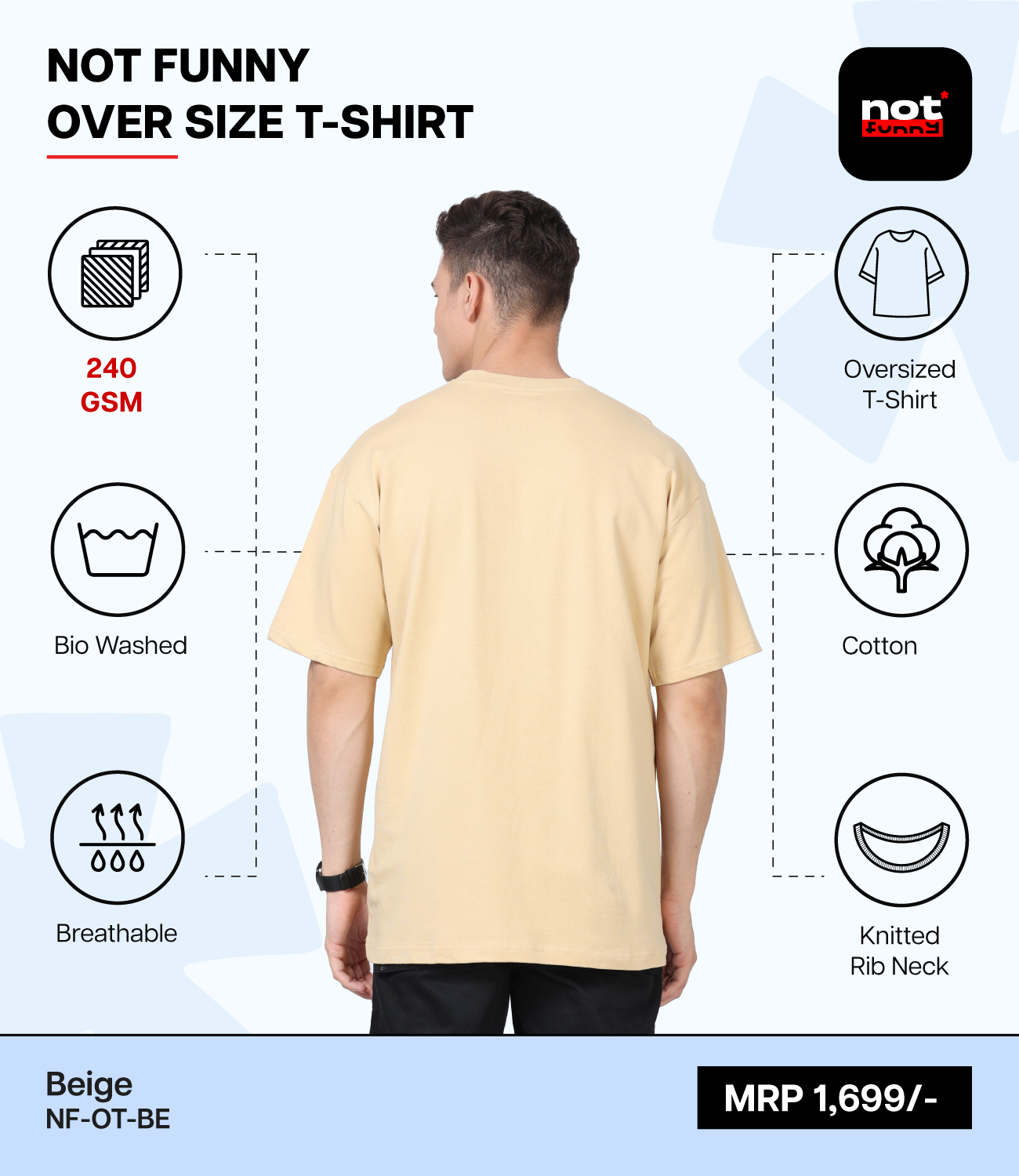 Men's Oversized BE T-Shirt – Premium Pima Cotton