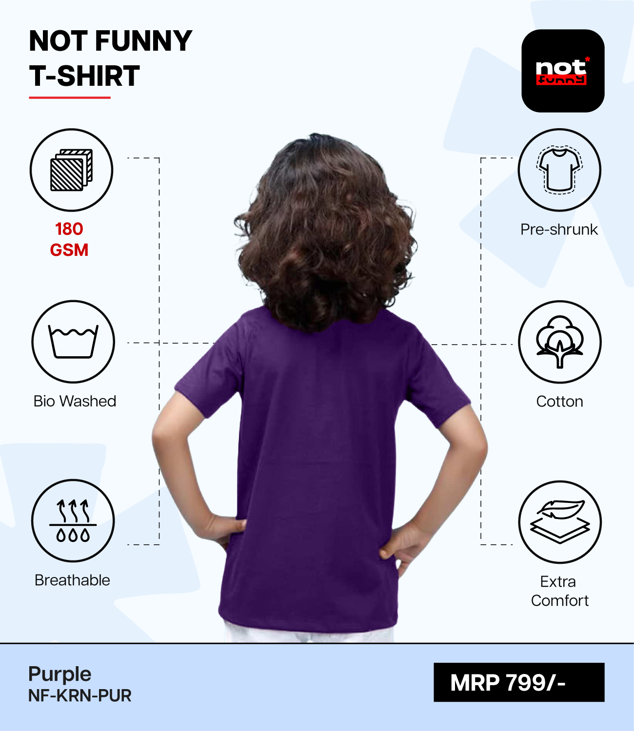 Kids Cotton Round Neck PUR