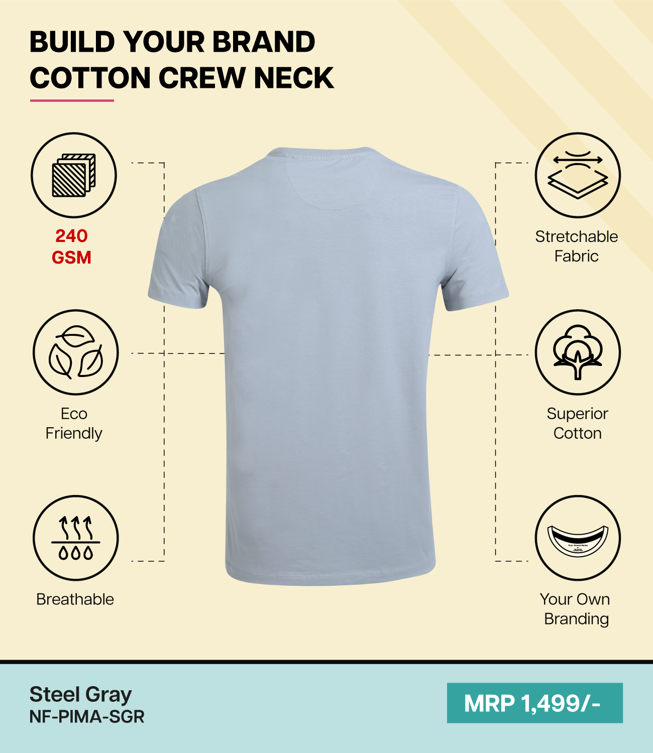 Men’s Pima Cotton Crew Neck T-Shirt  SGR