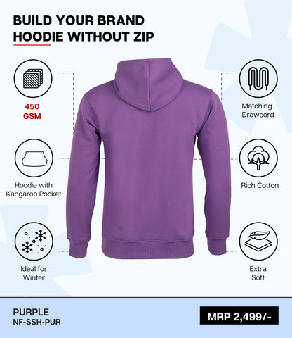 Premium 450 GSM Without Zip Hoodie PUR