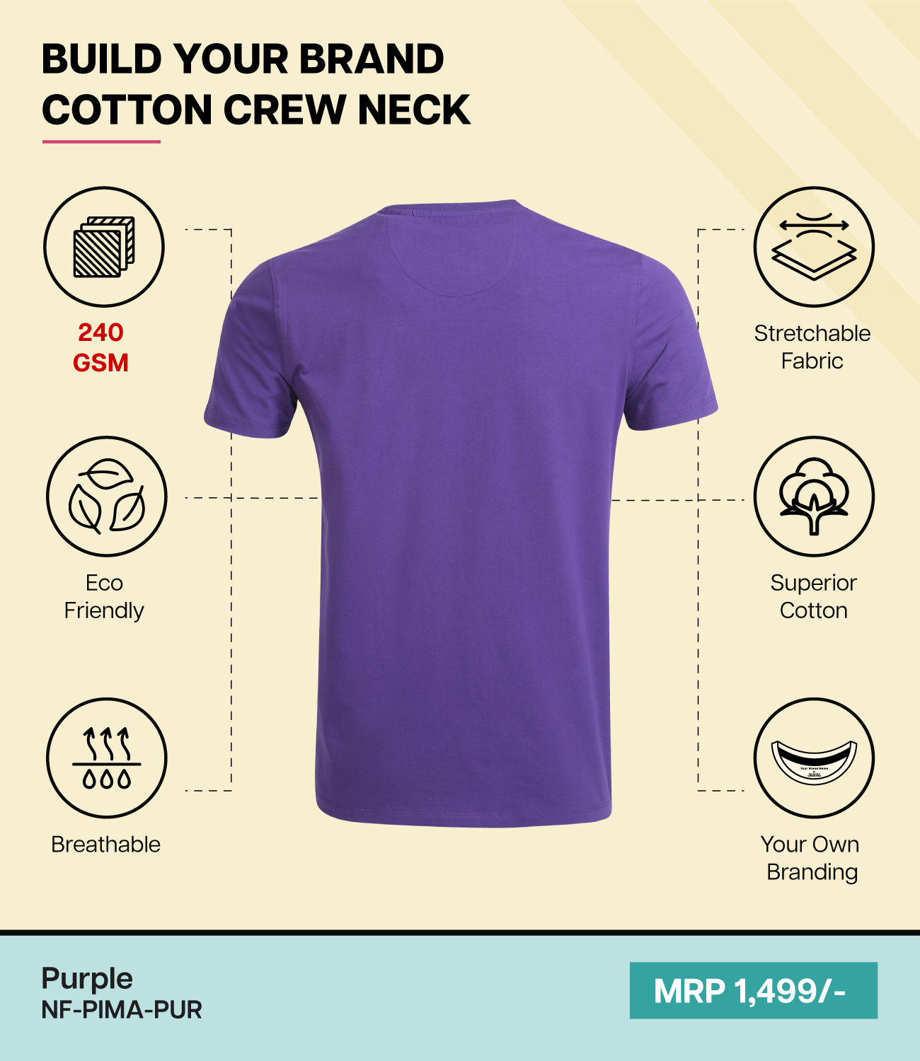 Men’s Pima Cotton Crew Neck T-Shirt  PUR