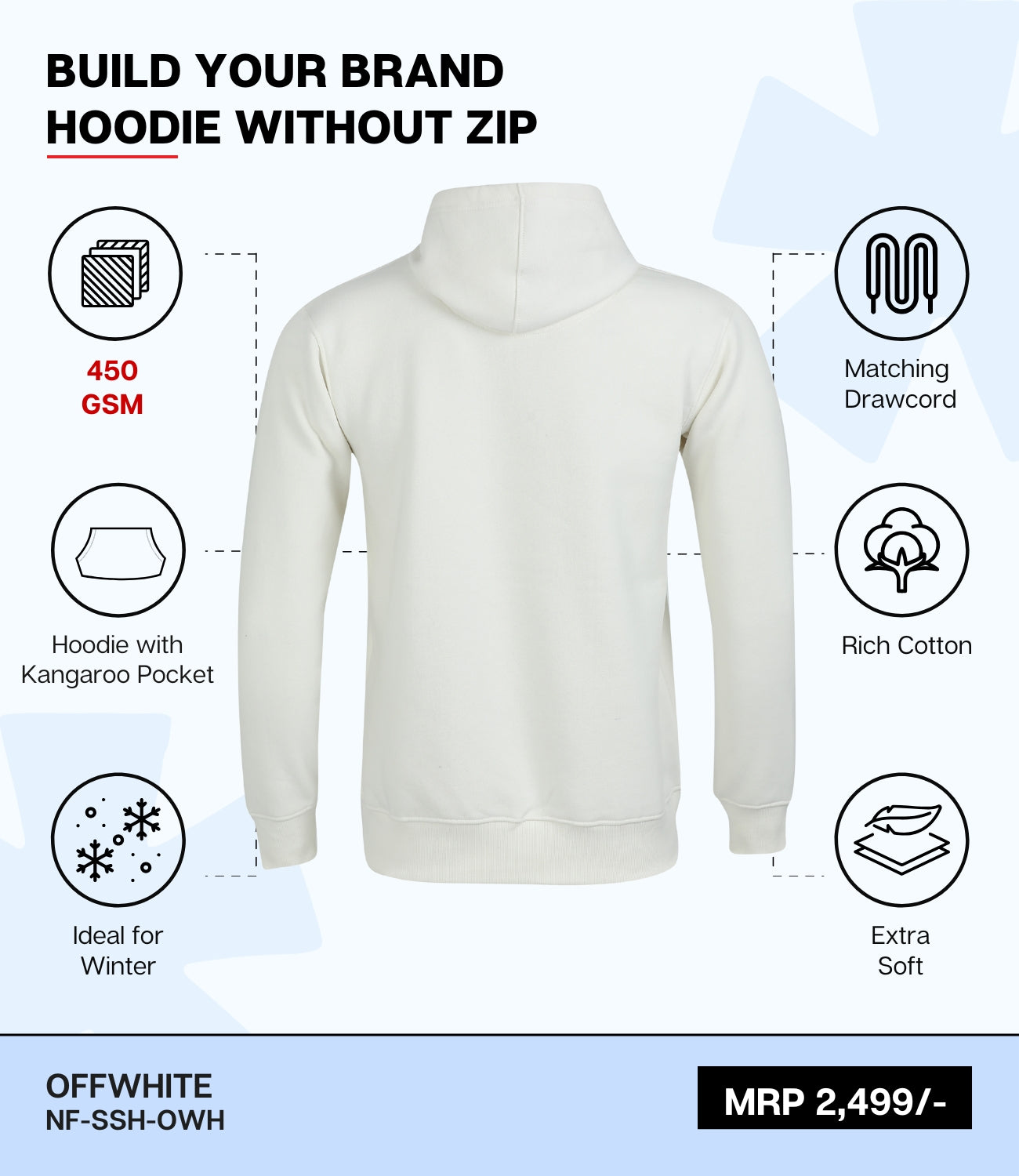 Premium 450 GSM Without Zip Hoodie OFW