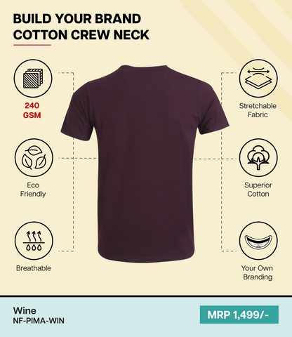 Men’s Pima Cotton Crew Neck T-Shirt  Wine