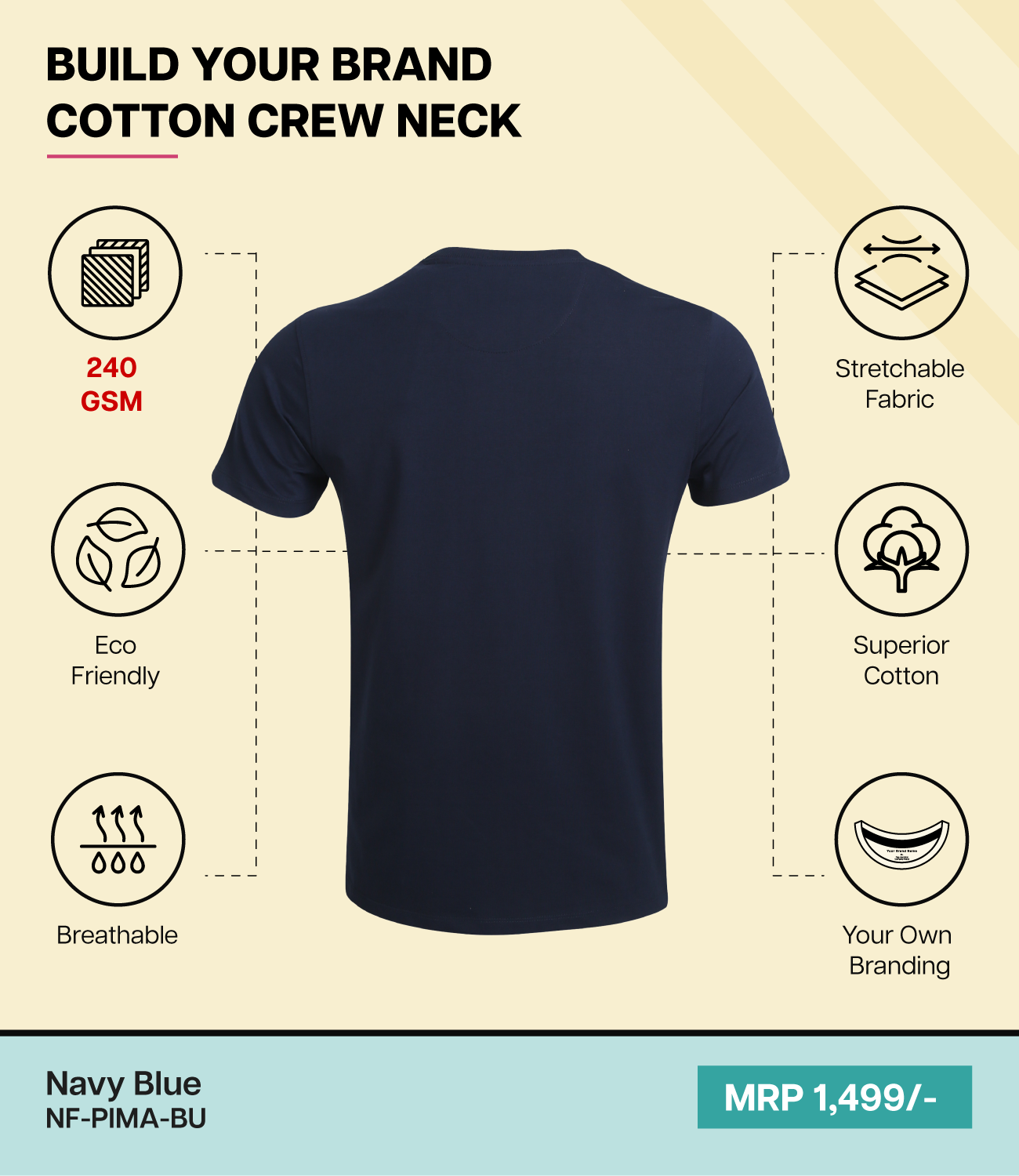 Men’s Pima Cotton Crew Neck T-Shirt  BU