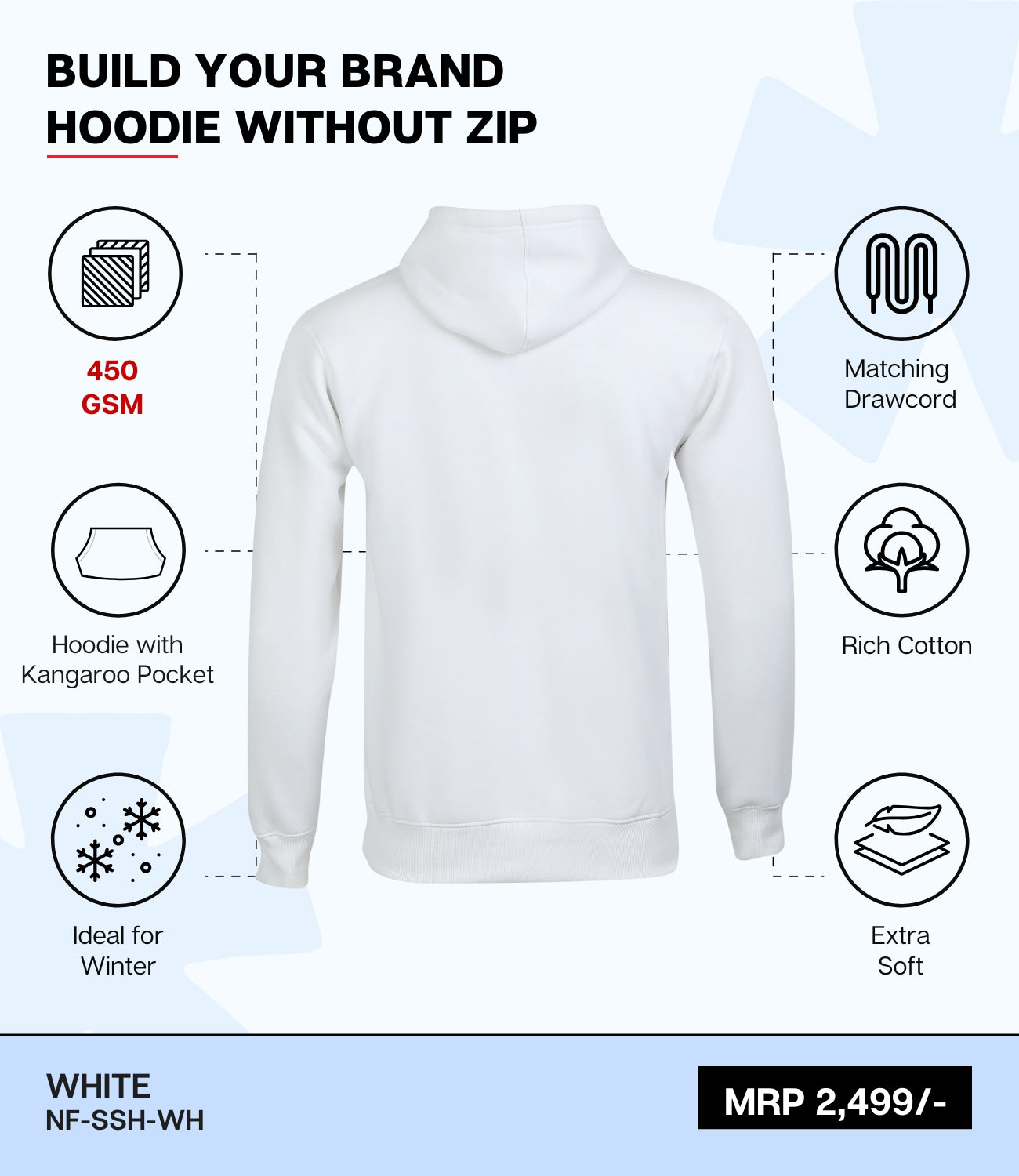 Premium 450 GSM Without Zip Hoodie WH