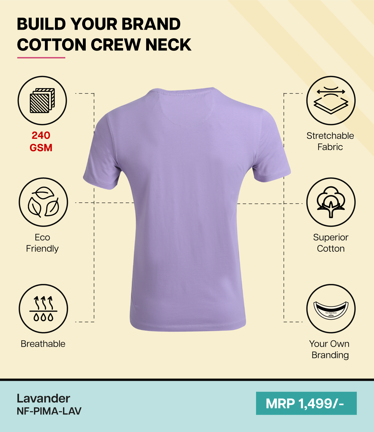 Men’s Pima Cotton Crew Neck T-Shirt  LAV