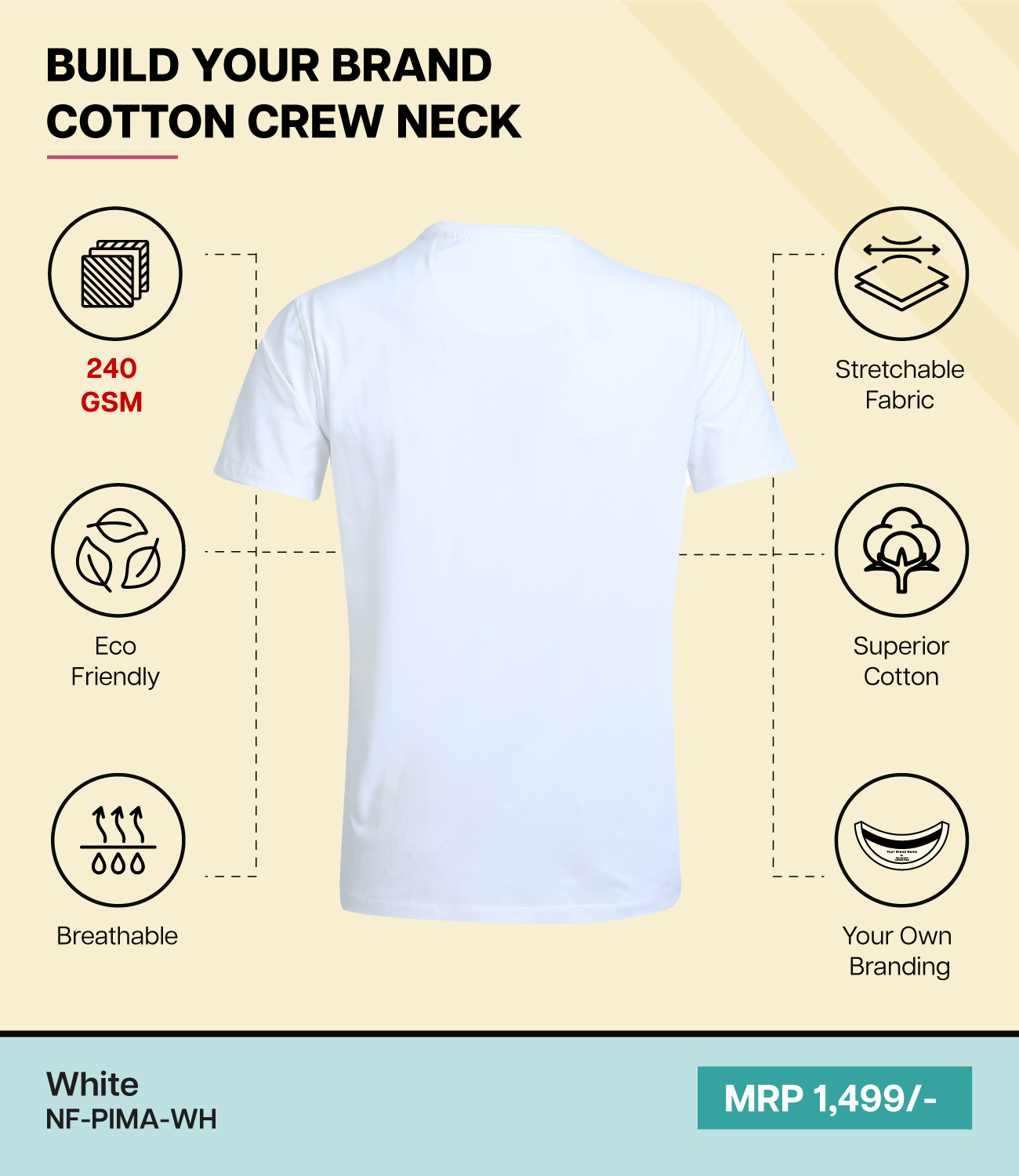Men’s Pima Cotton Crew Neck T-Shirt  White