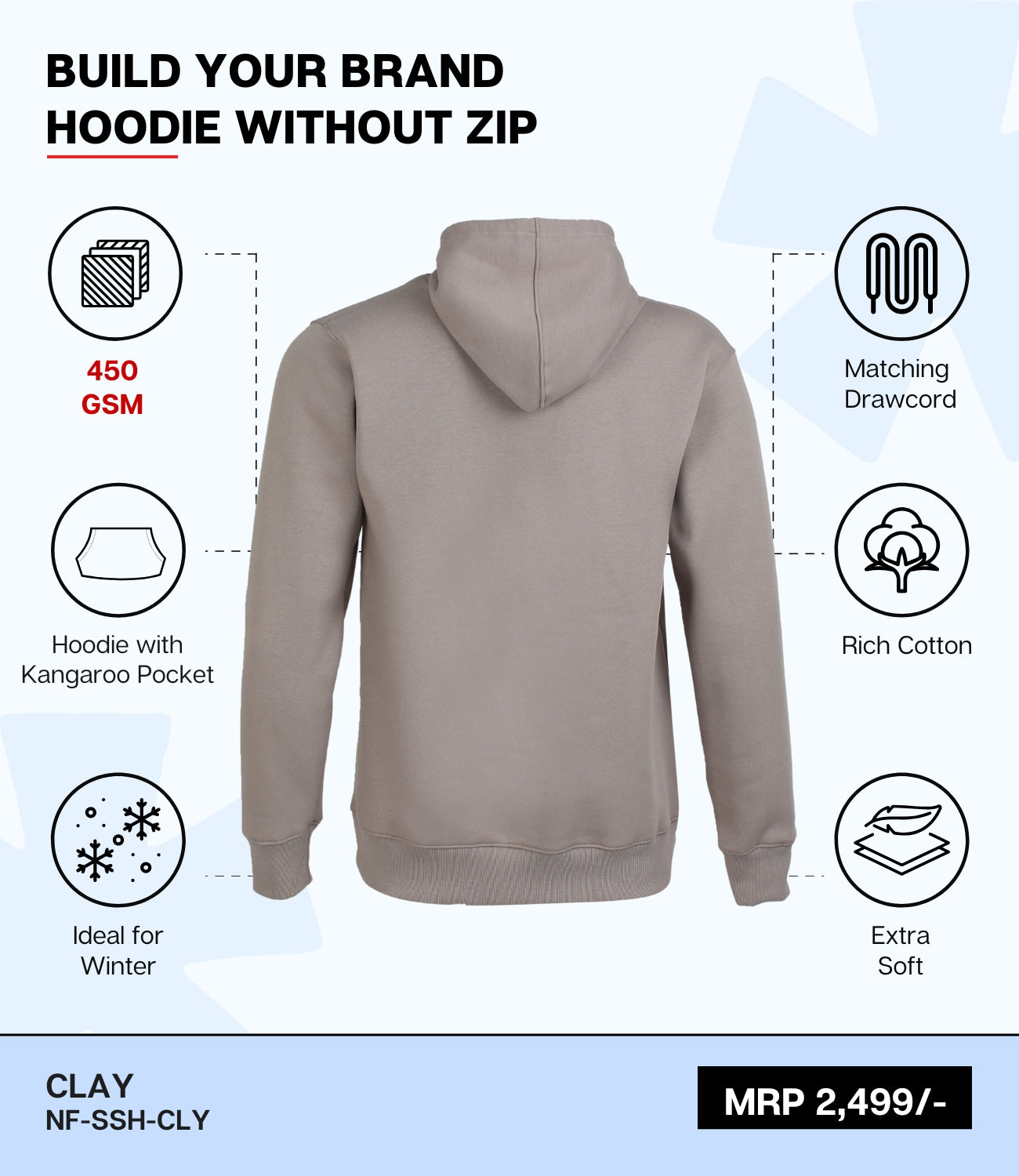 Premium 450 GSM Without Zip Hoodie CLY