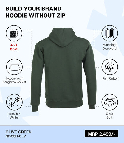 Premium 450 GSM Without Zip Hoodie OLV