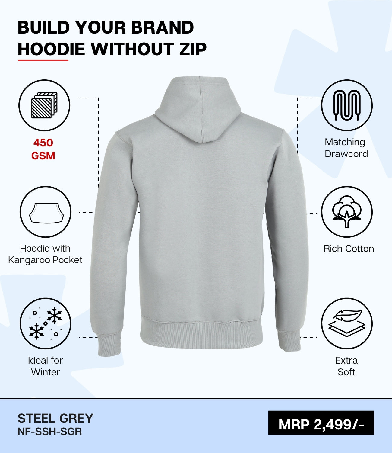 Premium 450 GSM Without Zip Hoodie SGR