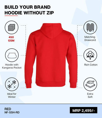 Premium 450 GSM Without Zip Hoodie RD